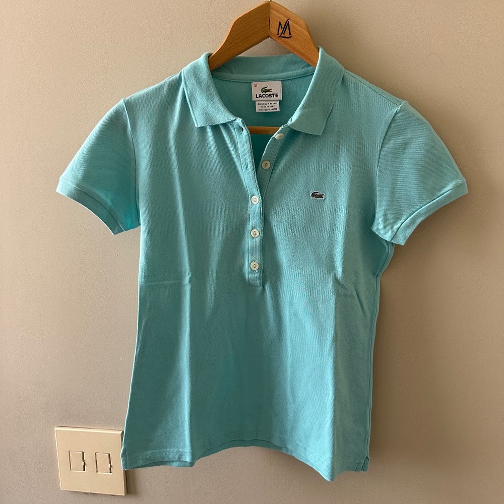 Lacoste Turquoise Blue Short Sleeve Polo Shirt
